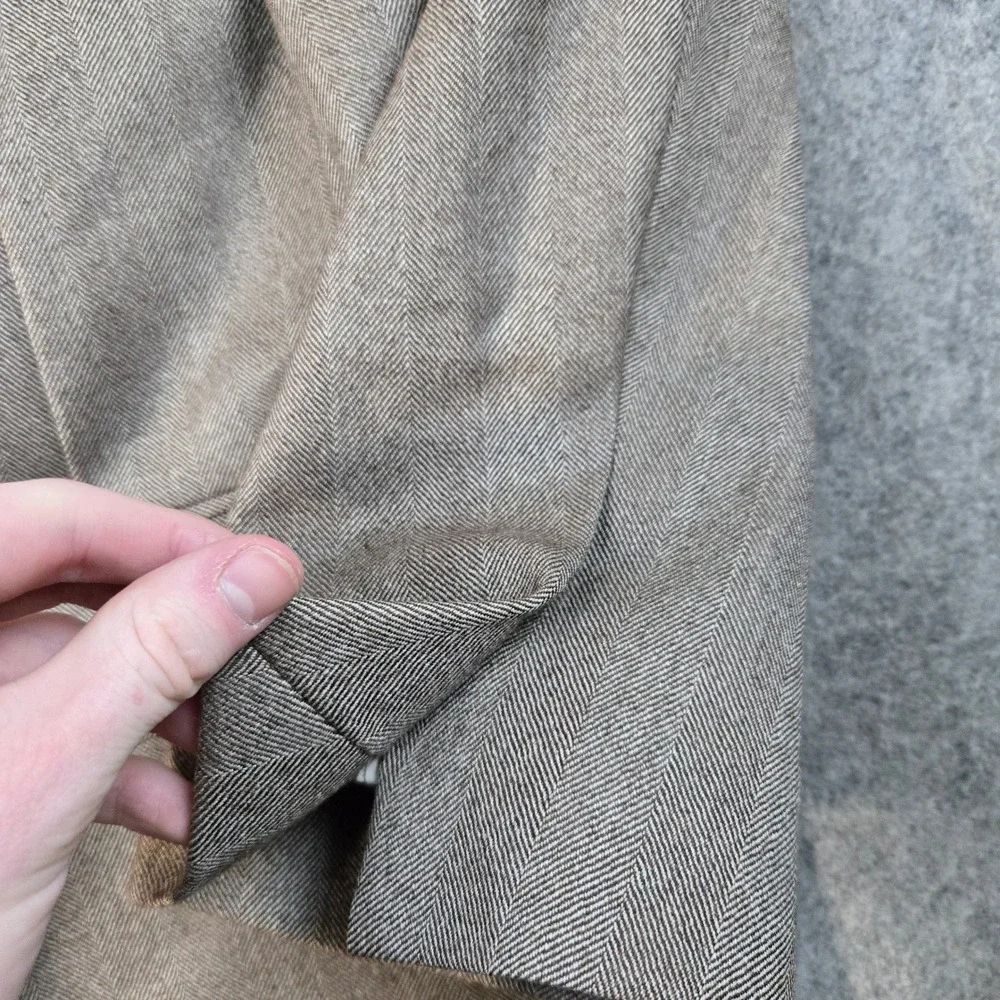 Ermenegildo Zegna‎ Blazer Mens 44 Brown Herringbone Wool Sport Coat Italy